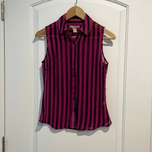 Banana Republic Sheer Pink/Black Sleeveless
